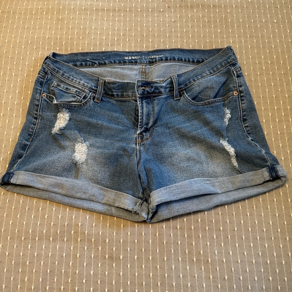 Old Navy Blue Jean Shorts Distressed Cuffed